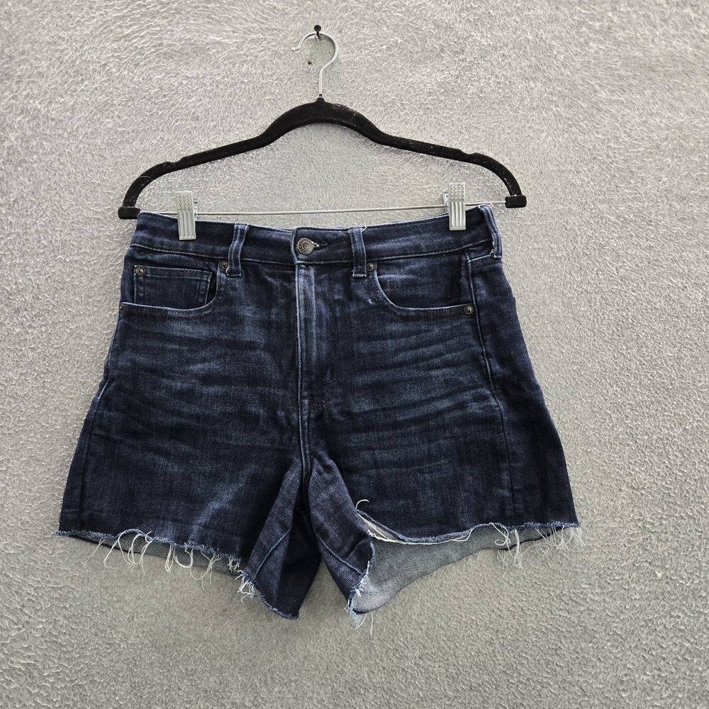 American Eagle Outfitters Women Shorts 6 Dark Blue Denim Cut Off Stretch 4"